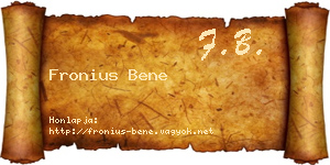 Fronius Bene névjegykártya